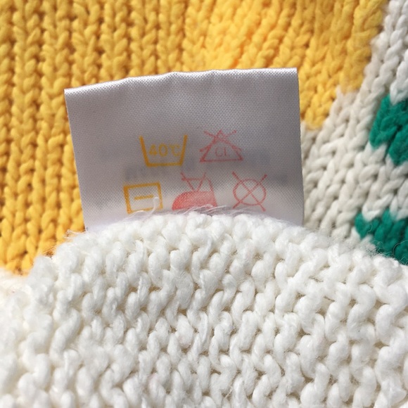 Vintage Barbra Sue floral abstract striped sweater size S - Picture 9 of 9